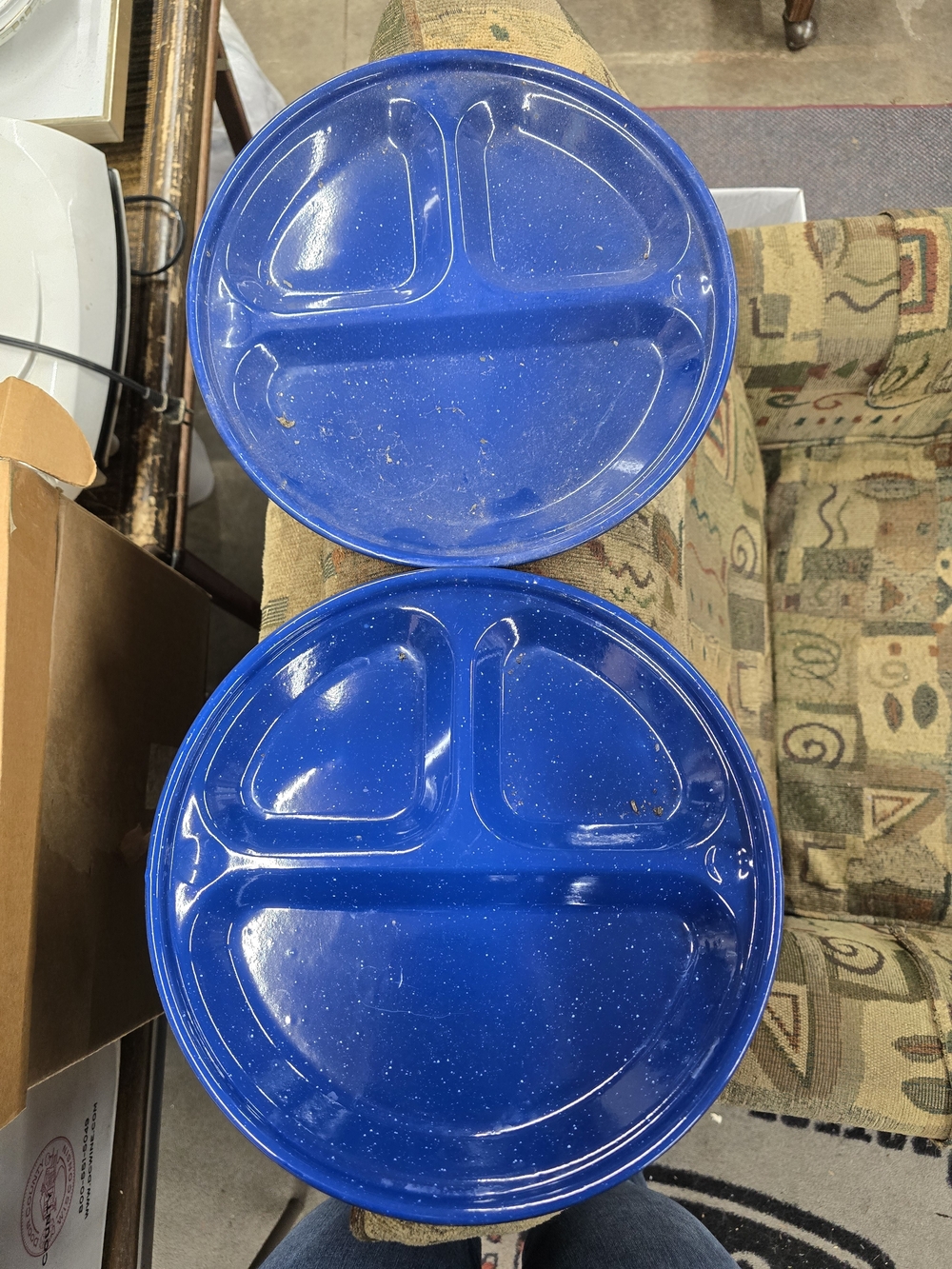Blue Metal Camping Plates
